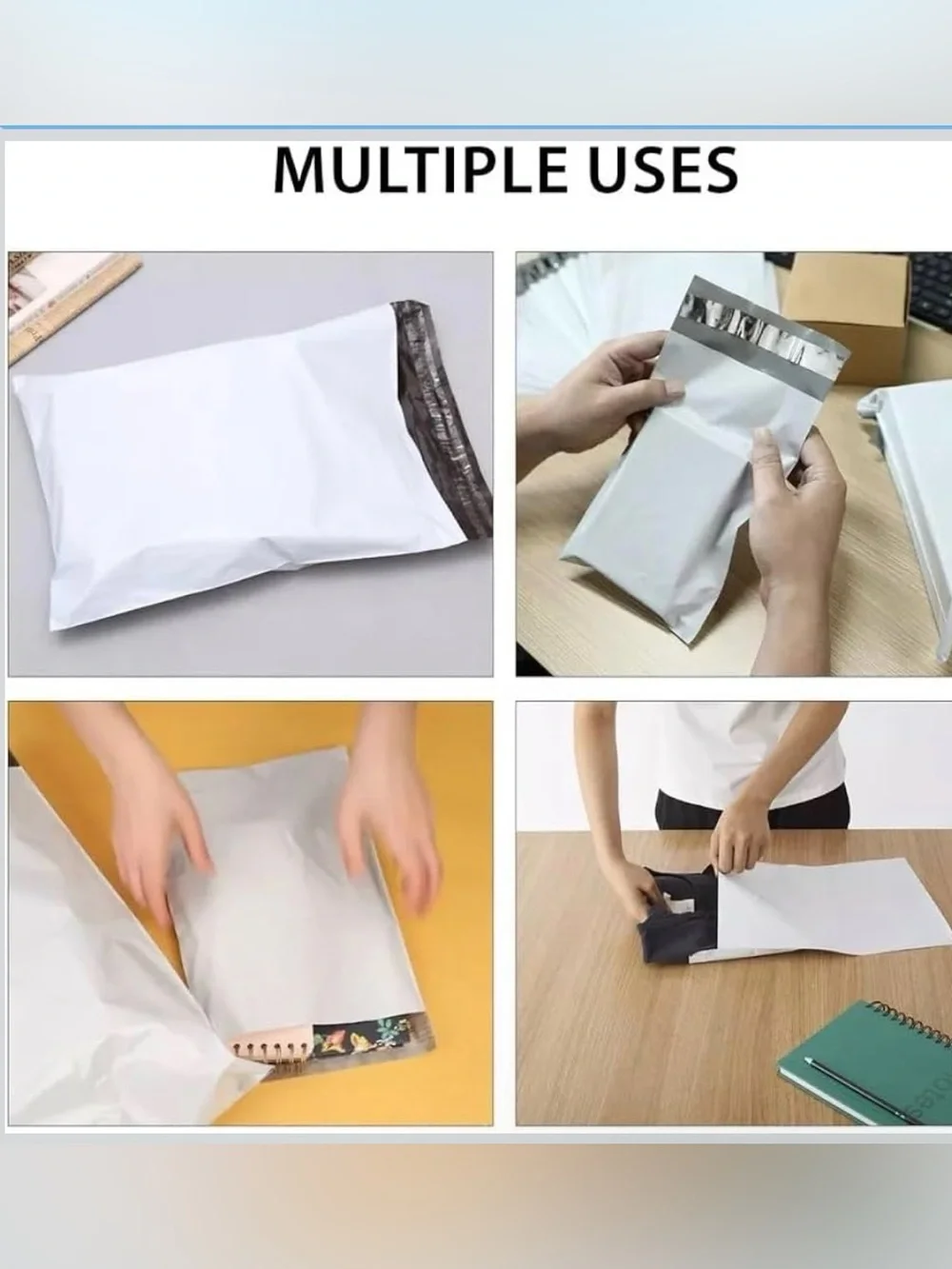 Set of 10 Shipping Polymailers 12x15.5 Peel & Seal Closure - White